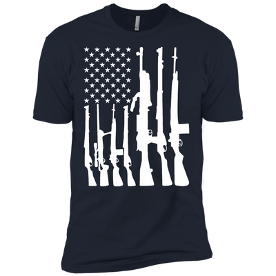 Rifle American Flag Machine Gun Rights-T-Shirt & Hoodie-Premium T-Shirt-Midnight Navy