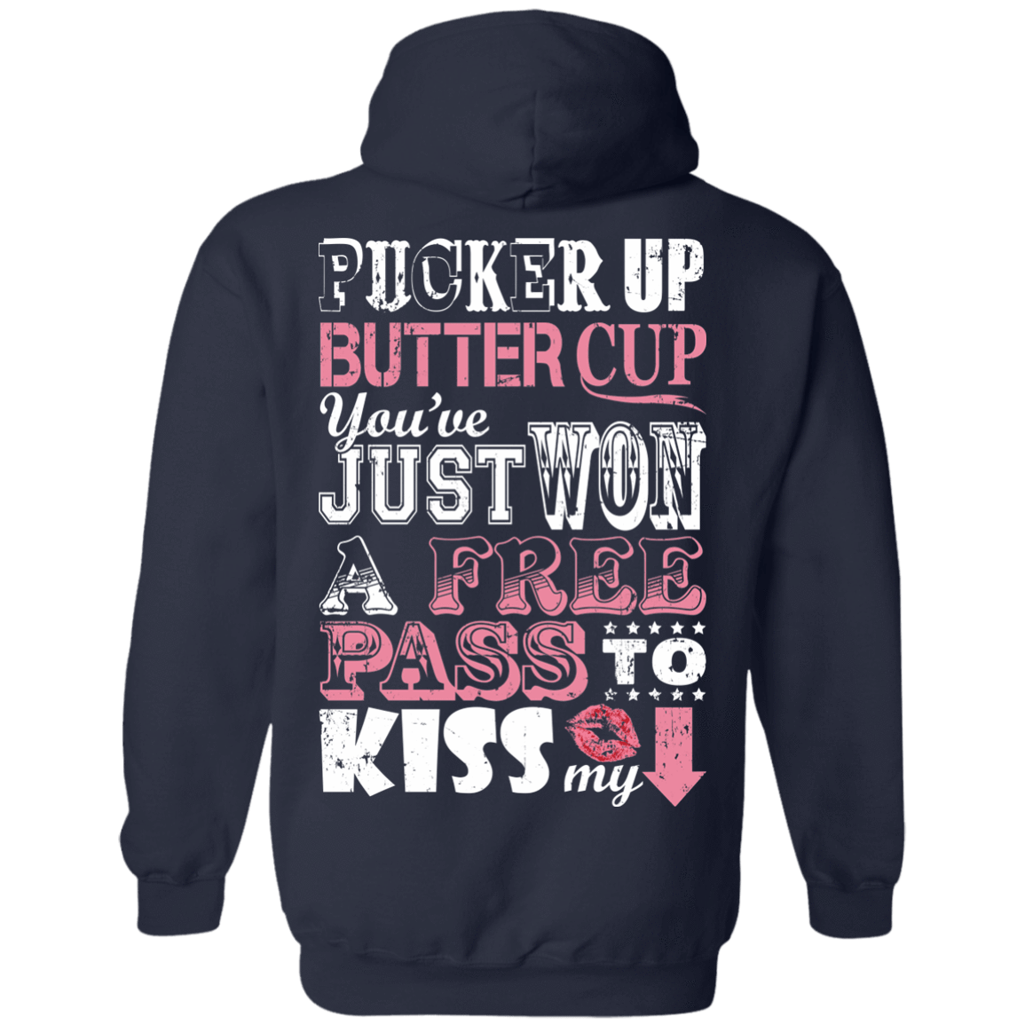 PUCKER UP BUTTER CUP-T-Shirt & Hoodie-Pullover Hoodie-Navy