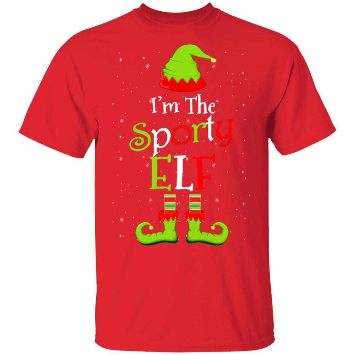 I'm The Sporty Elf Family Matching Funny Christmas Group Gift-T-Shirt & Sweatshirt-Classic T-Shirt-Red