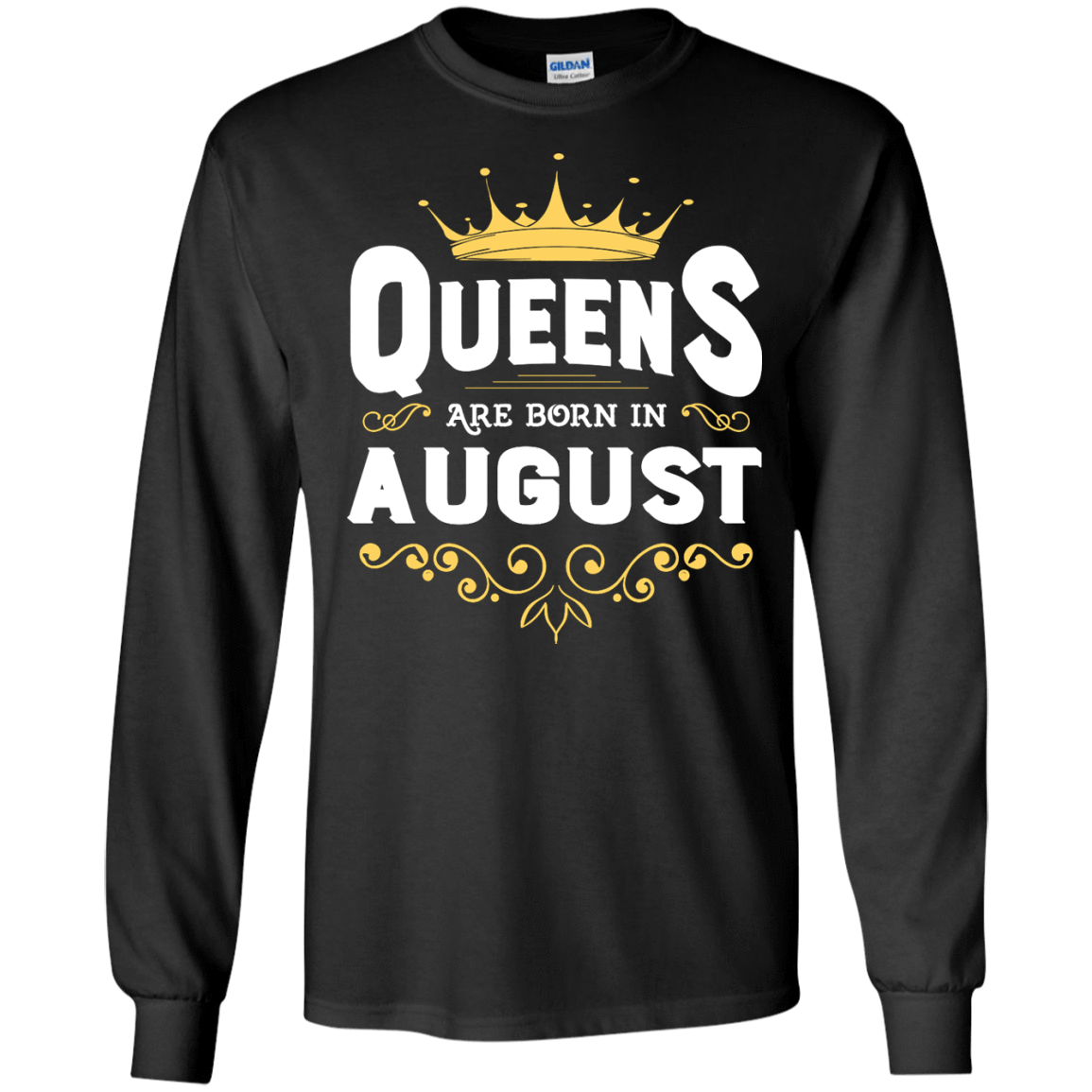 Queens Are Born In August-T-Shirt & Hoodie-Long Sleeve T-Shirt-Black