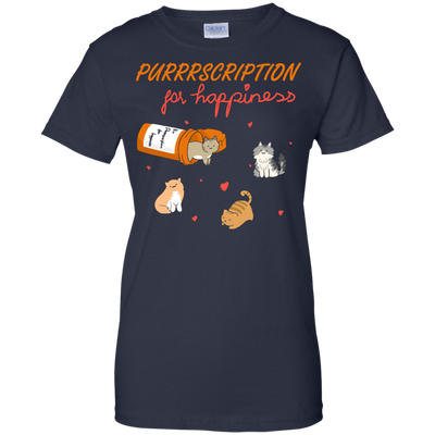 Purrrscription For Happiness-T-Shirt & Hoodie-Women's T-Shirt-Navy