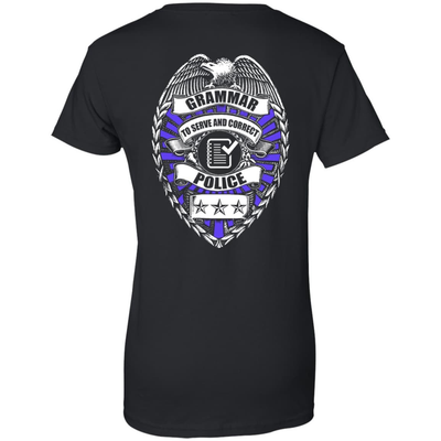 Grammar To Serve And Correct Police-T-Shirt & Hoodie-Women's T-Shirt-Black