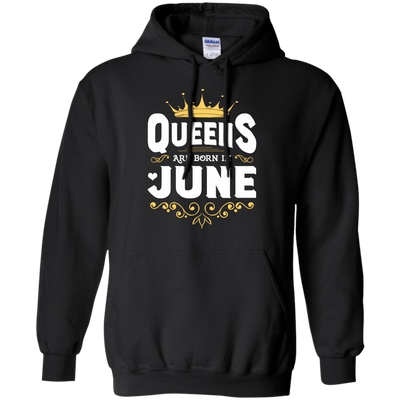 Queens Are Born In June-T-Shirt & Hoodie-Pullover Hoodie-Black