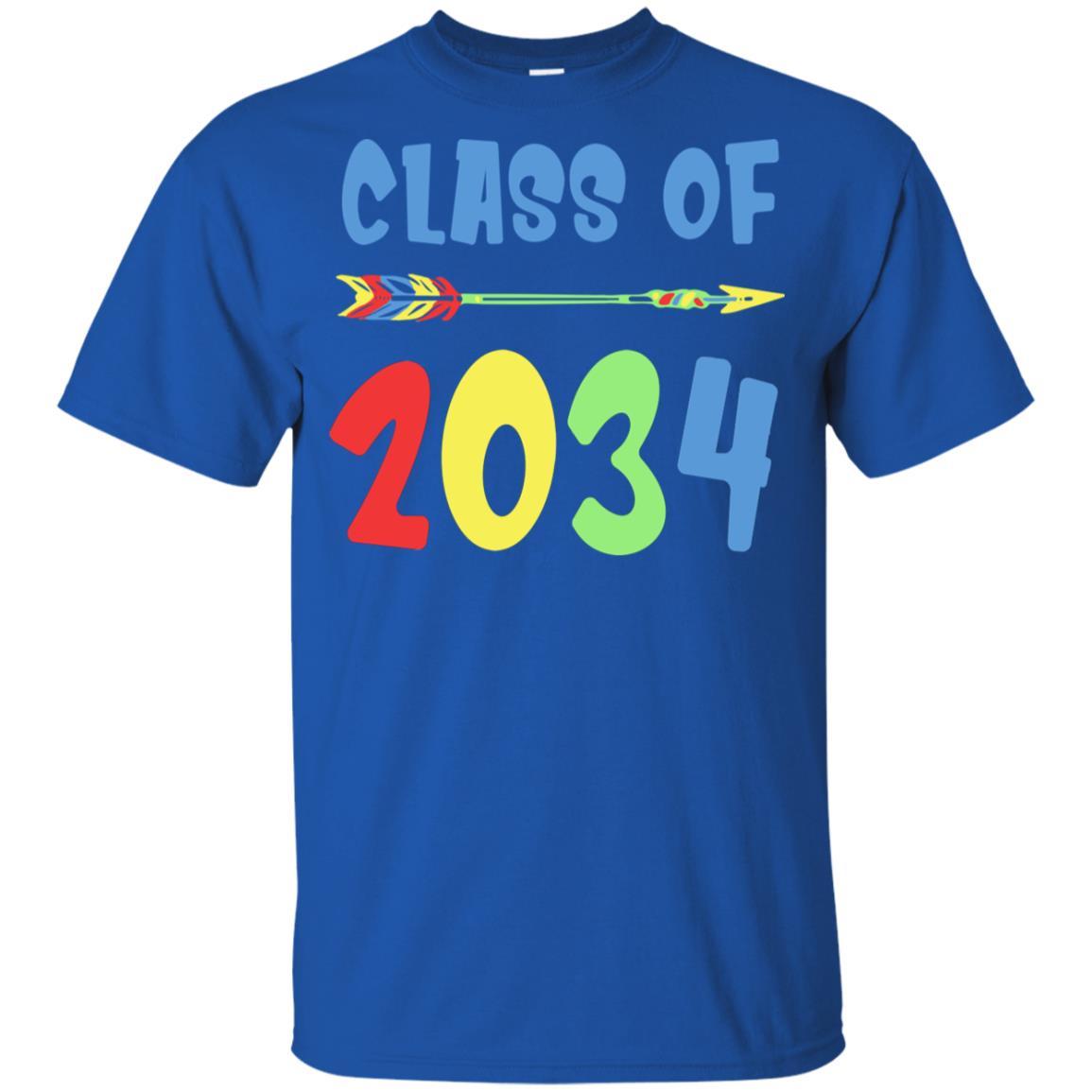 Class Of 2034 Grow With Me Pre-K First Day Of School Youth-Youth Shirt-Youth T-Shirt-Royal