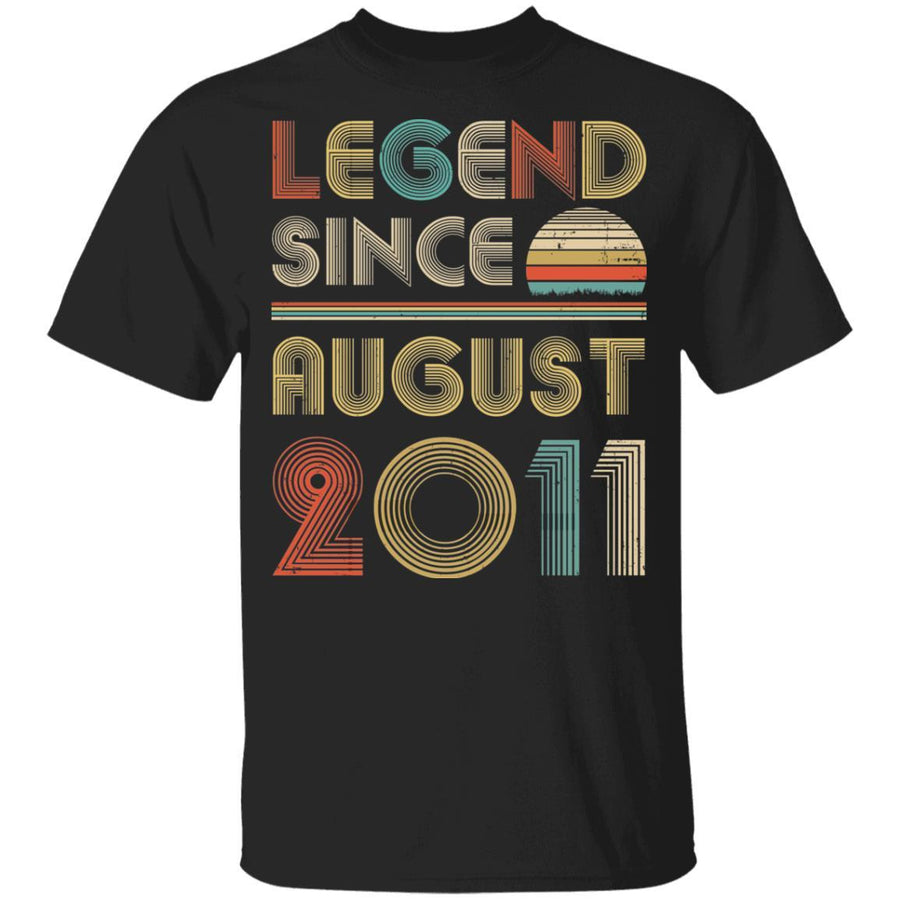Legend Since August 2011 Vintage 10th Birthday Gifts Youth-Youth Shirt-Youth T-Shirt-Black