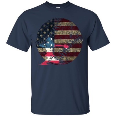 Catcher Baseball America Flag-T-Shirt & Hoodie-Classic T-Shirt-Navy