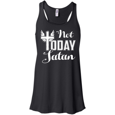 Not Today Satan-T-Shirt & Hoodie-Women's Flowy Racerback Tank-Black