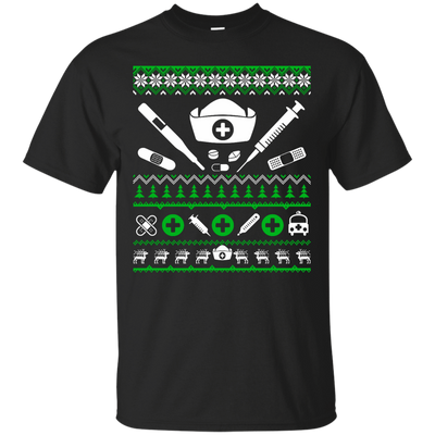 Nurse Christmas Sweater-T-Shirt & Hoodie-Classic T-Shirt-Black