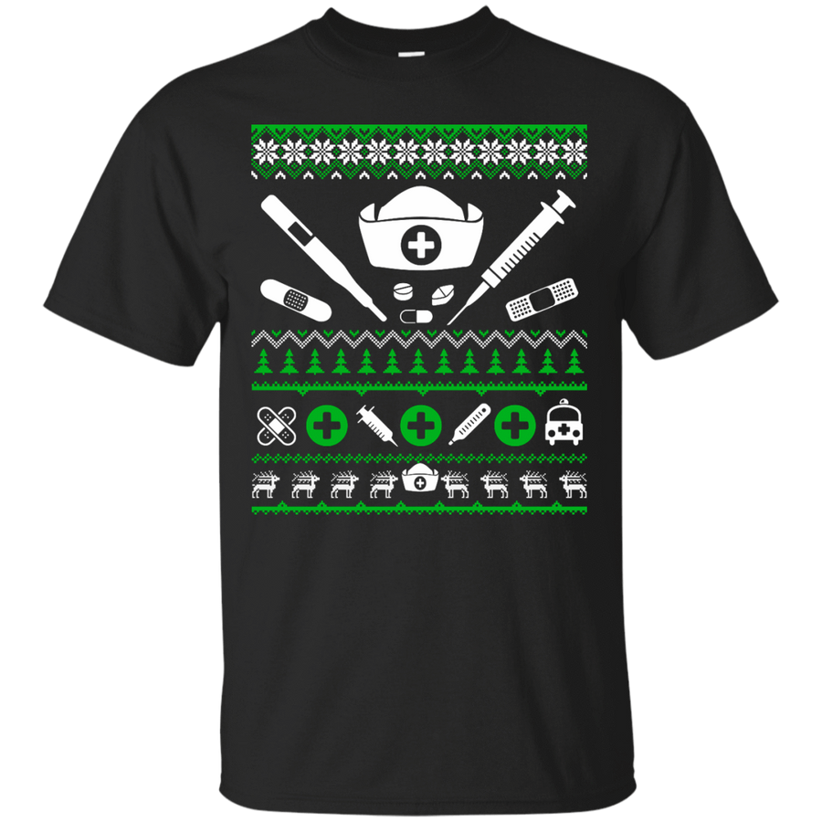 Nurse Christmas Sweater-T-Shirt & Hoodie-Classic T-Shirt-Black
