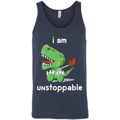 I Am Unstoppable Funny T-Rex Dinosaur-T-Shirt & Hoodie-Unisex Tank-Navy