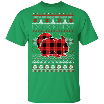 Chinchilla Red Plaid Ugly Christmas Sweater Funny Gifts-T-Shirt & Sweatshirt-Classic T-Shirt-Irish Green