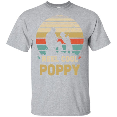 Vintage Father's Day Gift Reel Cool Poppy Fishing-T-Shirt & Hoodie-Classic T-Shirt-Sport Grey