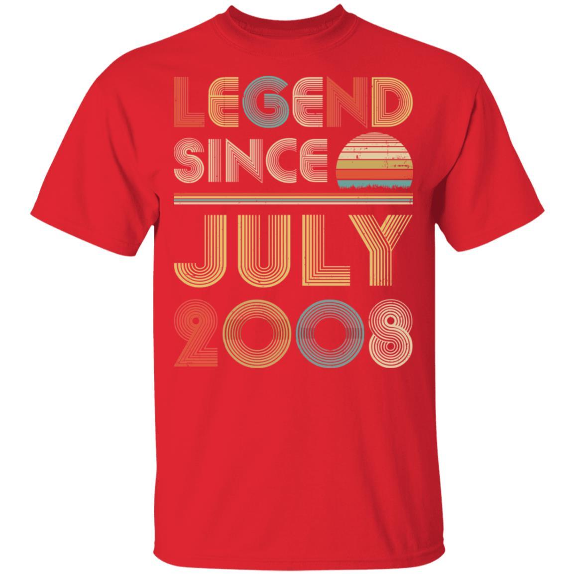 Legend Since July 2008 Vintage 13th Birthday Gifts Youth-Youth Shirt-Youth T-Shirt-Red