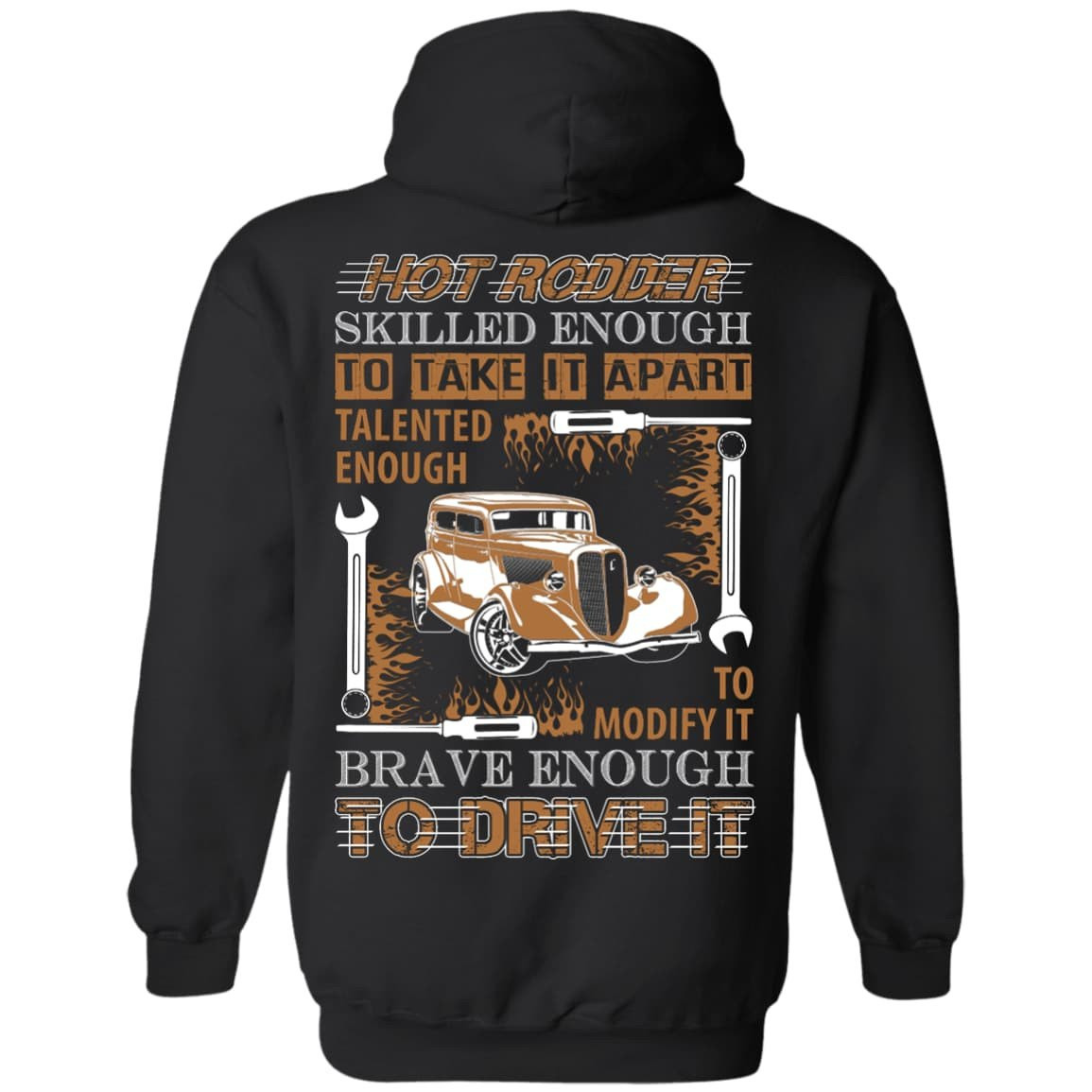 Hot Rodder Skulled Enough To Take It Apart-T-Shirt & Hoodie-Pullover Hoodie-Black
