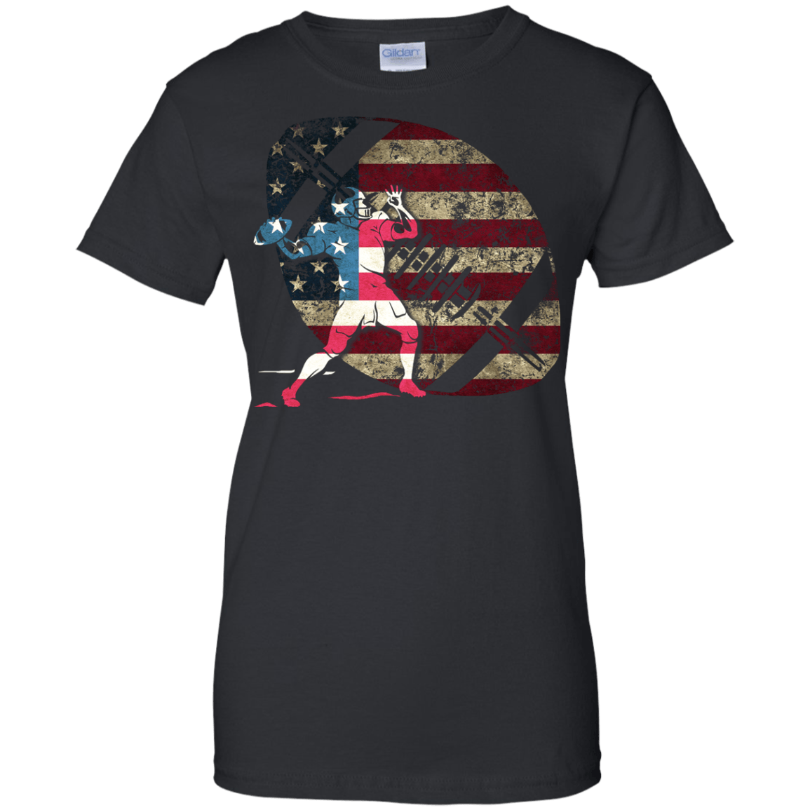 Quarterback Football America Flag-T-Shirt & Hoodie-Women's T-Shirt-Black