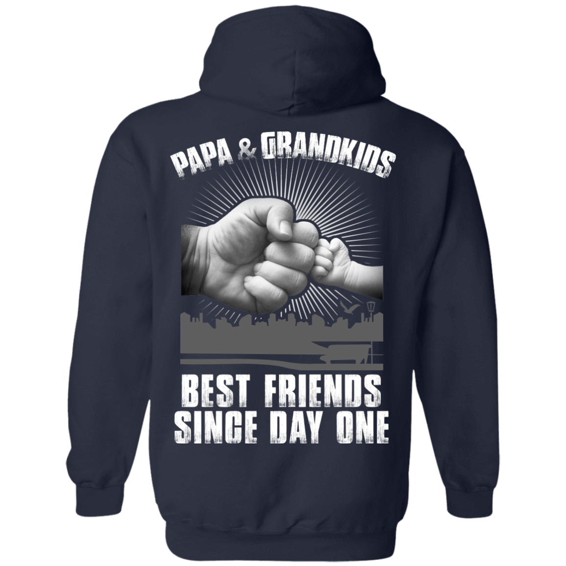 Papa And Grandkids Best Friends Single Day One-T-Shirt & Hoodie-Pullover Hoodie-Navy