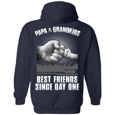 Papa And Grandkids Best Friends Single Day One-T-Shirt & Hoodie-Pullover Hoodie-Navy
