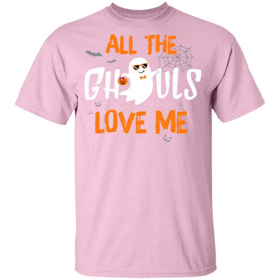 All The Ghouls Love Me Funny Halloween Kids Boy Girl Youth-Youth Shirt-Youth T-Shirt-Light Pink