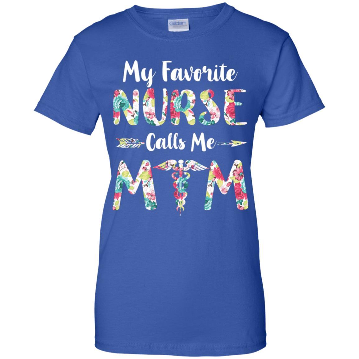 Floral My Favorite Nurse Calls Me Mom Mothers Day Gift-T-Shirt & Hoodie-Women's T-Shirt-Royal