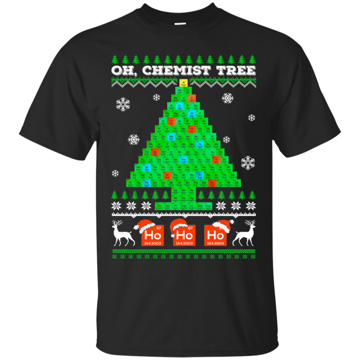 Oh Chemistry Tree Science Christmas Ugly Sweater-T-Shirt & Sweatshirt-Classic T-Shirt-Black