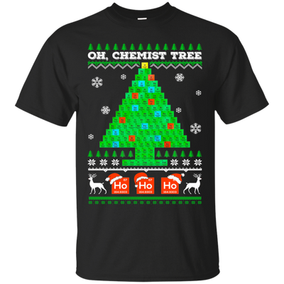 Oh Chemistry Tree Science Christmas Ugly Sweater-T-Shirt & Sweatshirt-Classic T-Shirt-Black