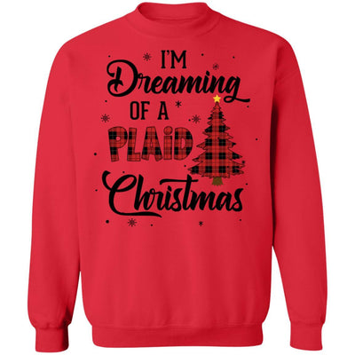 I'm Dreaming Of A Plaid Christmas Xmas Buffalo Plaid-T-Shirt & Sweatshirt-Crewneck Sweatshirt-Red