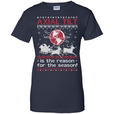 Axial Tilt Is The Reason For The Season Sweater-T-Shirt & Hoodie-Women's T-Shirt-Navy