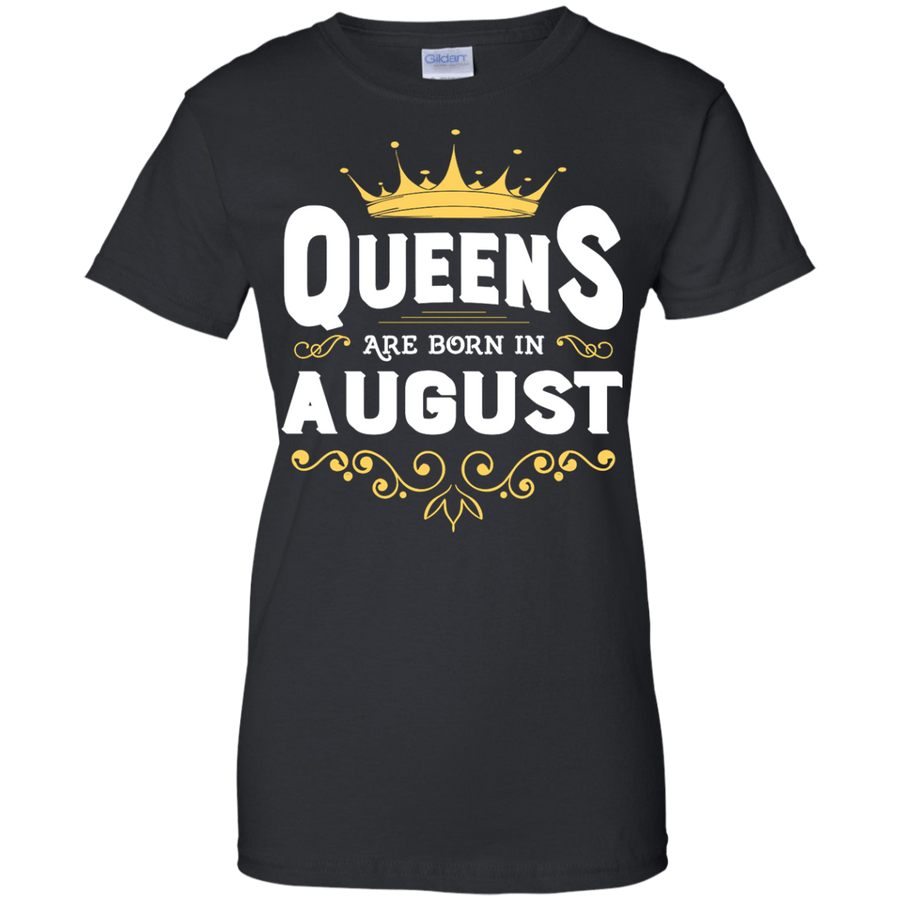 Queens Are Born In August-T-Shirt & Hoodie-Women's T-Shirt-Black