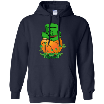 Shamrock Basketball Leprechaun St Patricks Day-T-Shirt & Hoodie-Pullover Hoodie-Navy