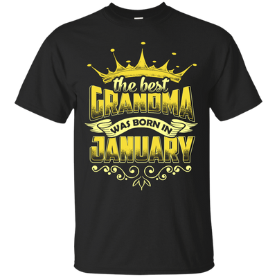 The Best Grandma Was Born In January-T-Shirt & Hoodie-Classic T-Shirt-Black