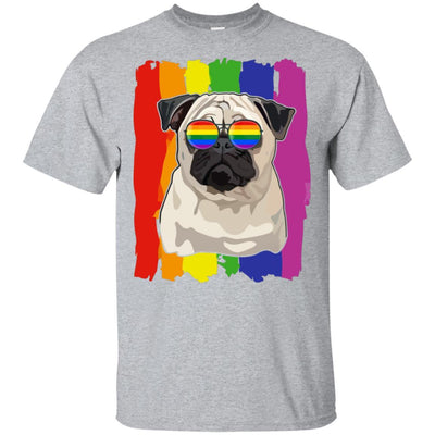 Funny Pug LGBT LGBT Pride Gifts-T-Shirt & Hoodie-Classic T-Shirt-Sport Grey