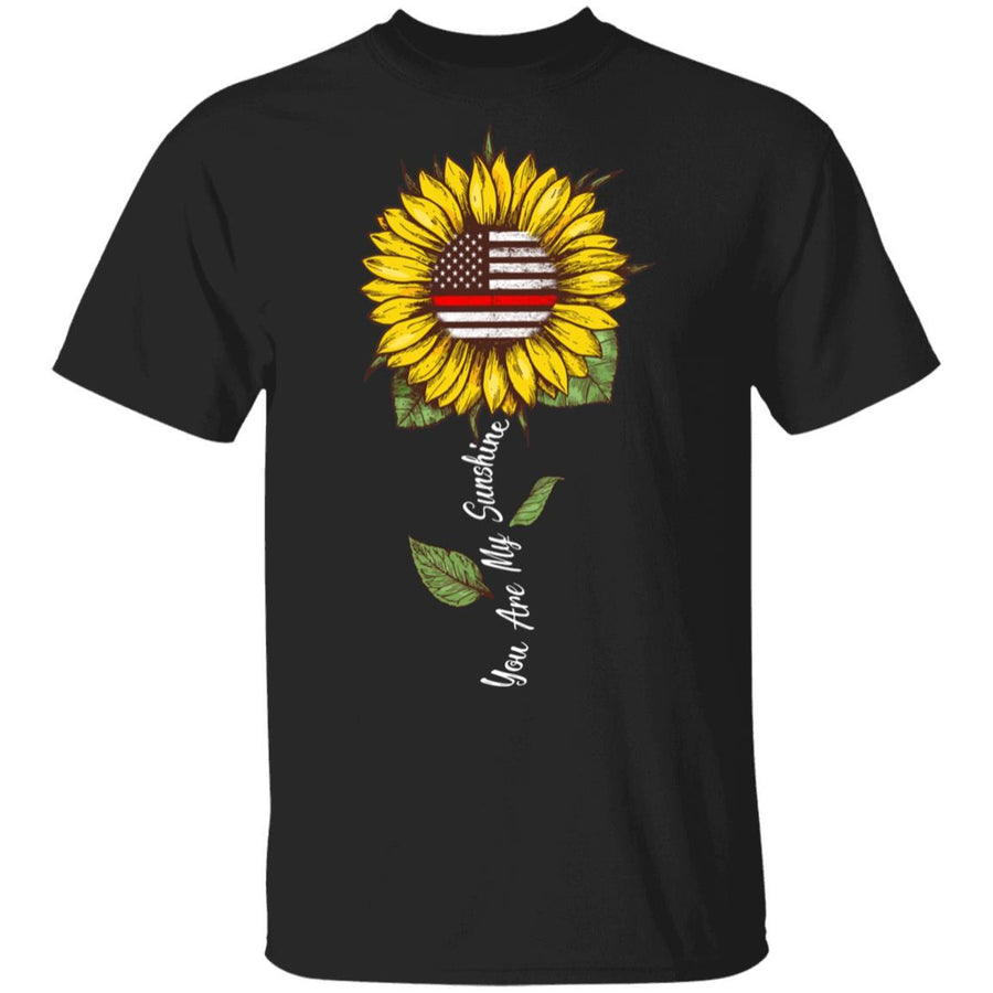 You Are My Sunshine Sunflower Female Firefighter Gifts-T-Shirt & Hoodie-Classic T-Shirt-Black