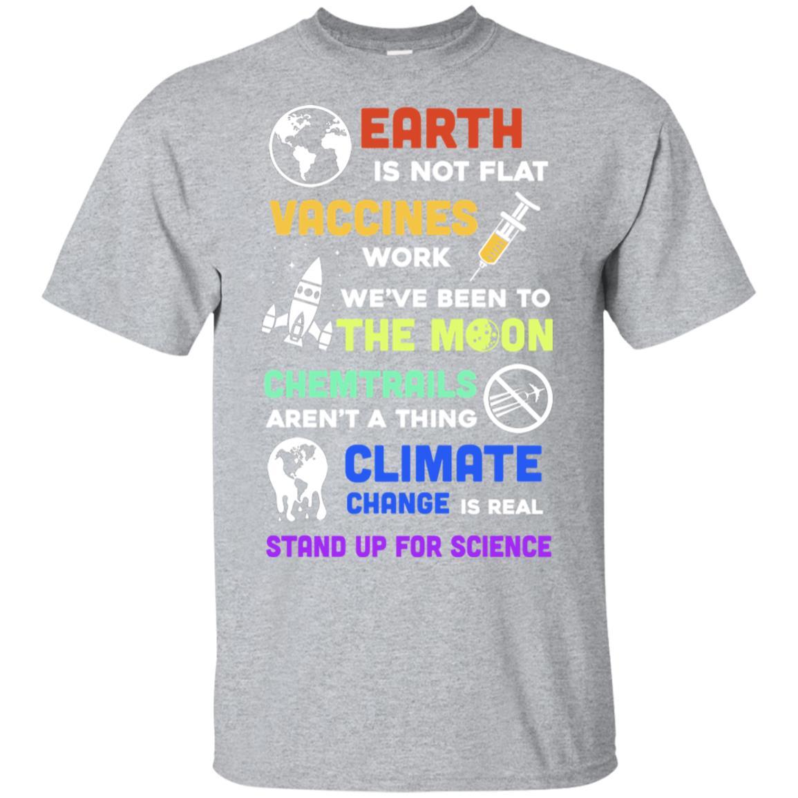 Earth Is Not Flat Vaccines Work Science Gifts-T-Shirt & Hoodie-Classic T-Shirt-Sport Grey