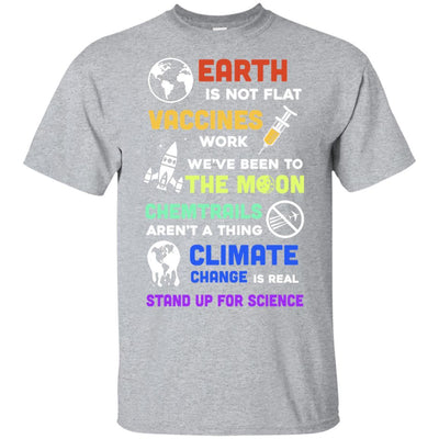 Earth Is Not Flat Vaccines Work Science Gifts-T-Shirt & Hoodie-Classic T-Shirt-Sport Grey