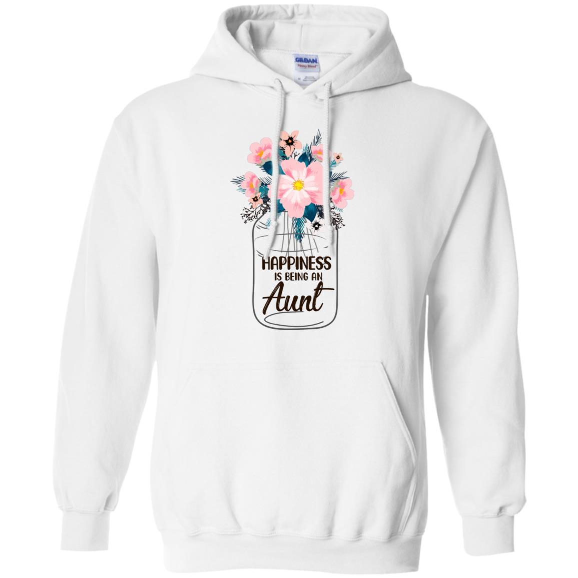 Happiness Is Being An Aunt Life Flower Aunt Gifts-T-Shirt & Hoodie-Pullover Hoodie-White