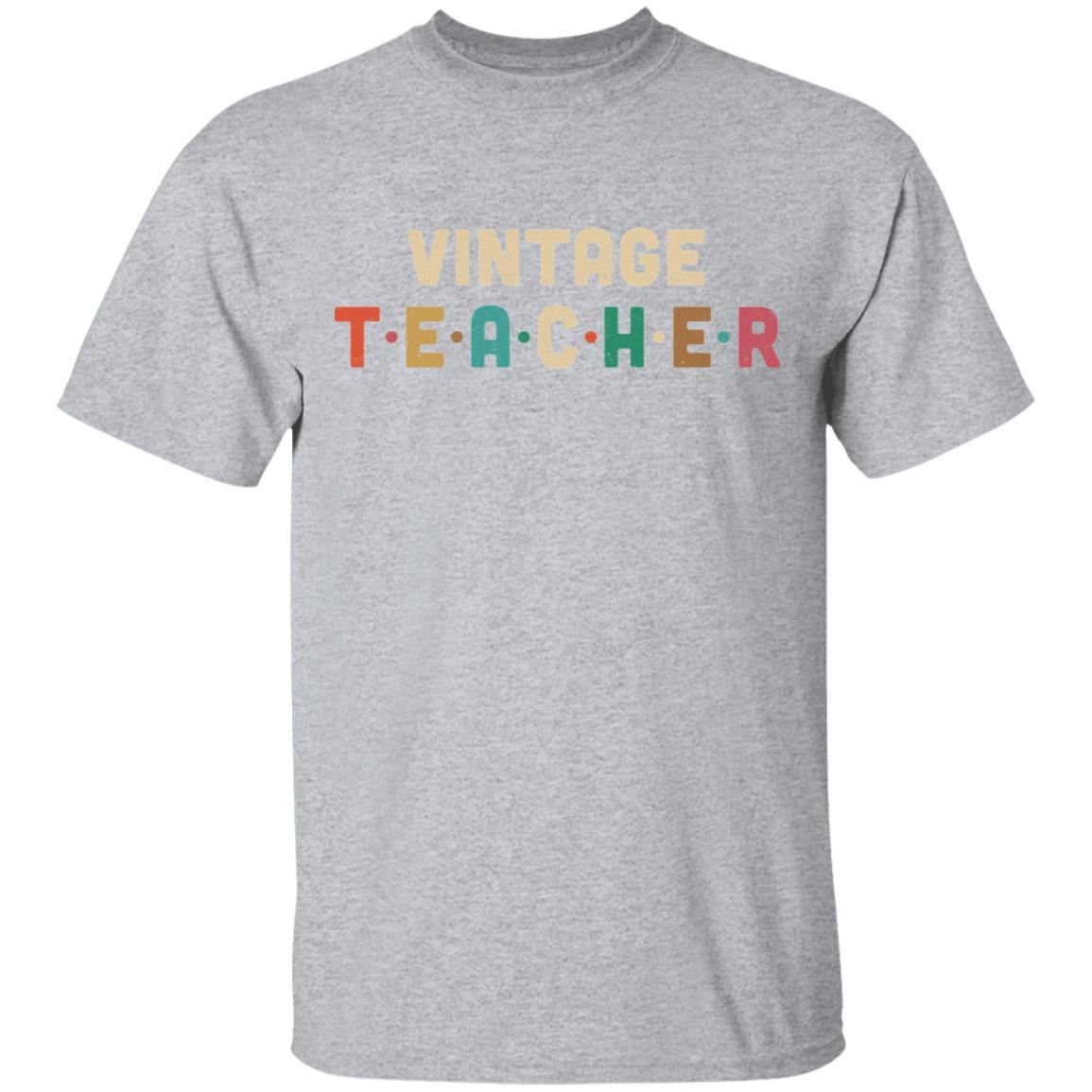 Vintage Retro Teacher Back To School Gifts-T-Shirt & Hoodie-Classic T-Shirt-Sport Grey