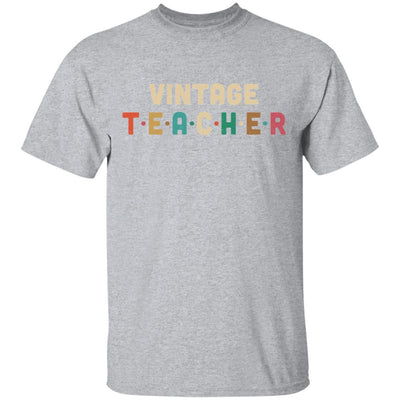 Vintage Retro Teacher Back To School Gifts-T-Shirt & Hoodie-Classic T-Shirt-Sport Grey