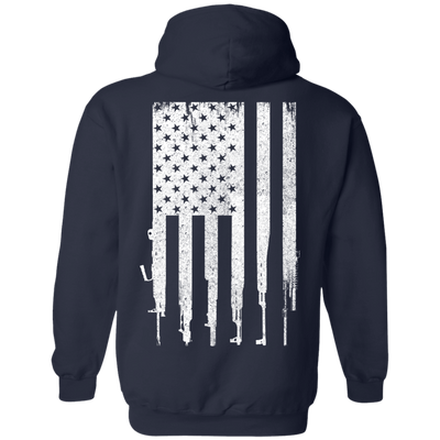Rifle American Gun Flag-T-Shirt & Hoodie-Pullover Hoodie-Navy