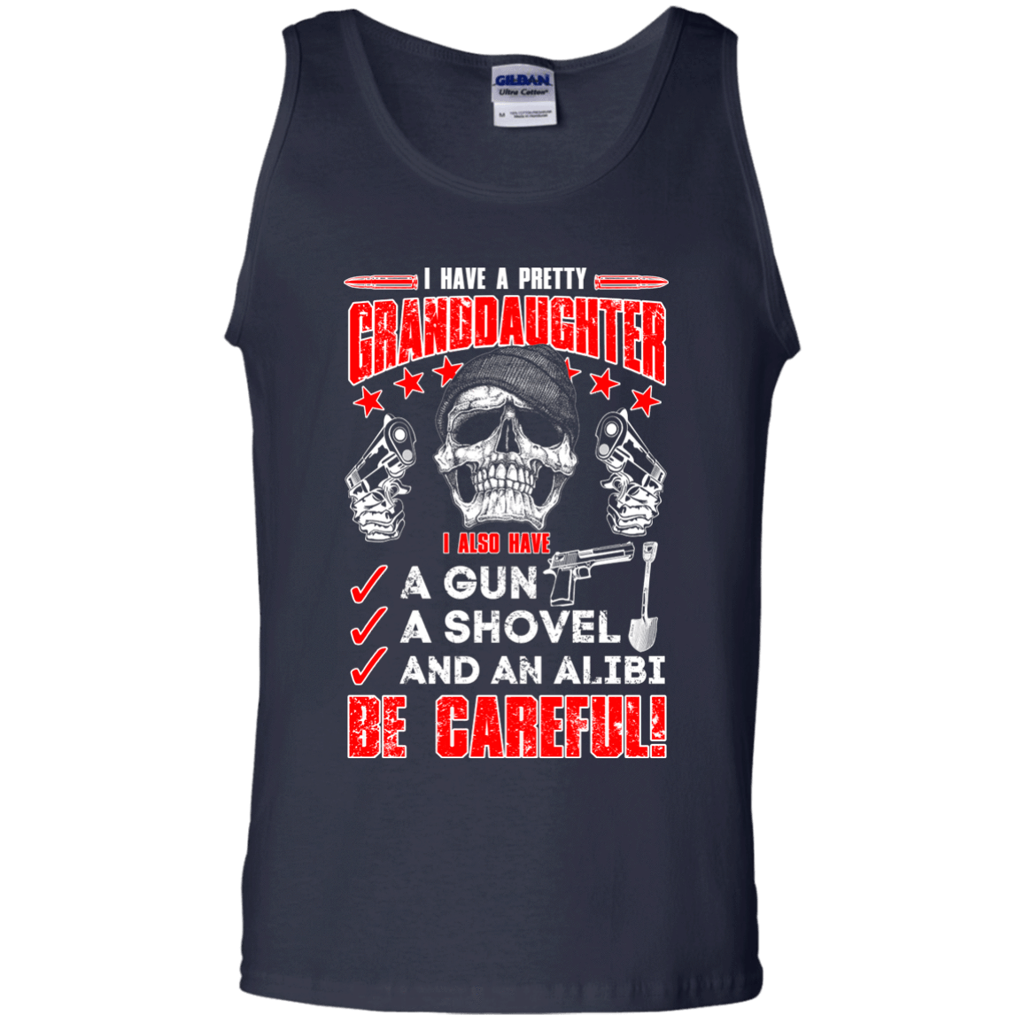 I HAVE A PRETTY GRANDDAUGHTER-T-Shirt & Hoodie-Unisex Tank-Navy