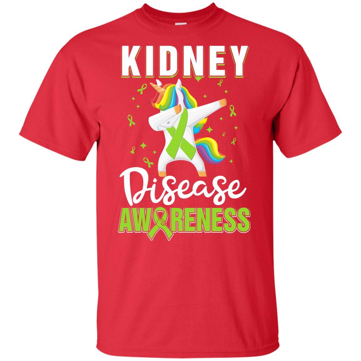 Inspirational Kidney Disease Awareness Unicorn Support Youth-Youth Shirt-Youth T-Shirt-Red