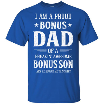 I'm A Proud Bonus Dad Fathers Day Gift From Son-T-Shirt & Hoodie-Classic T-Shirt-Royal