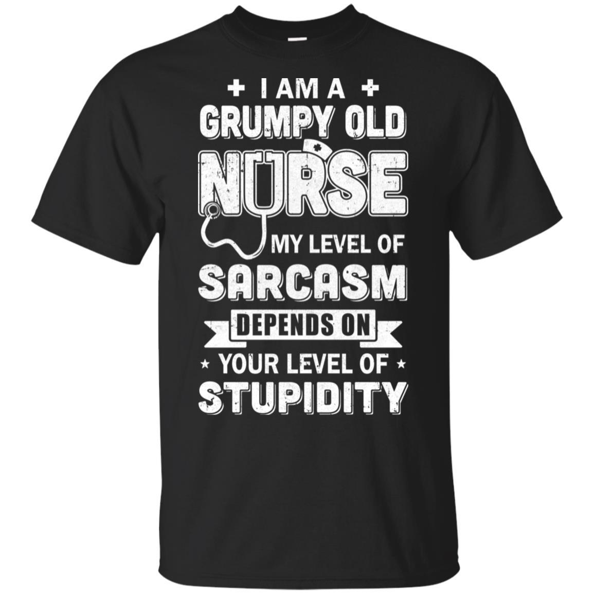 I'm A Grumpy Nurse My Level Of Sarcasm-T-Shirt & Hoodie-Classic T-Shirt-Black