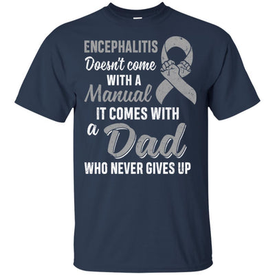 Encephalitis Awareness Dad Warrior Gifts-T-Shirt & Hoodie-Classic T-Shirt-Navy