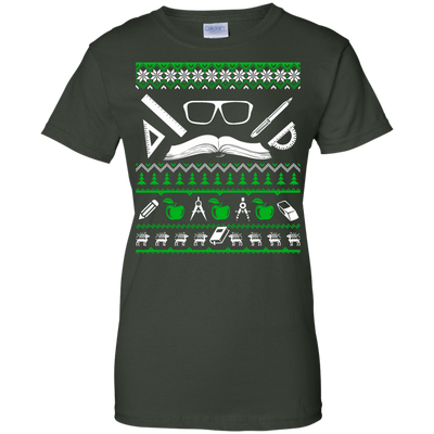 Teacher Christmas Sweater-T-Shirt & Hoodie-Women's T-Shirt-Forest Green