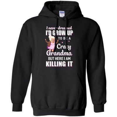 I Never Dreamed I'd Grow Up To Be A Crazy Grandma-T-Shirt & Hoodie-Pullover Hoodie-Black