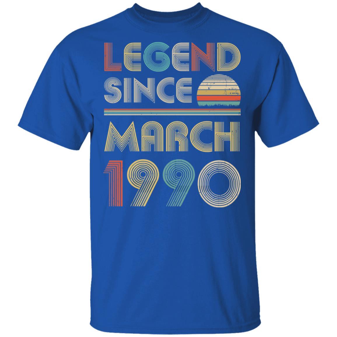 Legend Since March 1990 Vintage 31th Birthday Gifts-T-Shirt & Hoodie-Classic T-Shirt-Royal