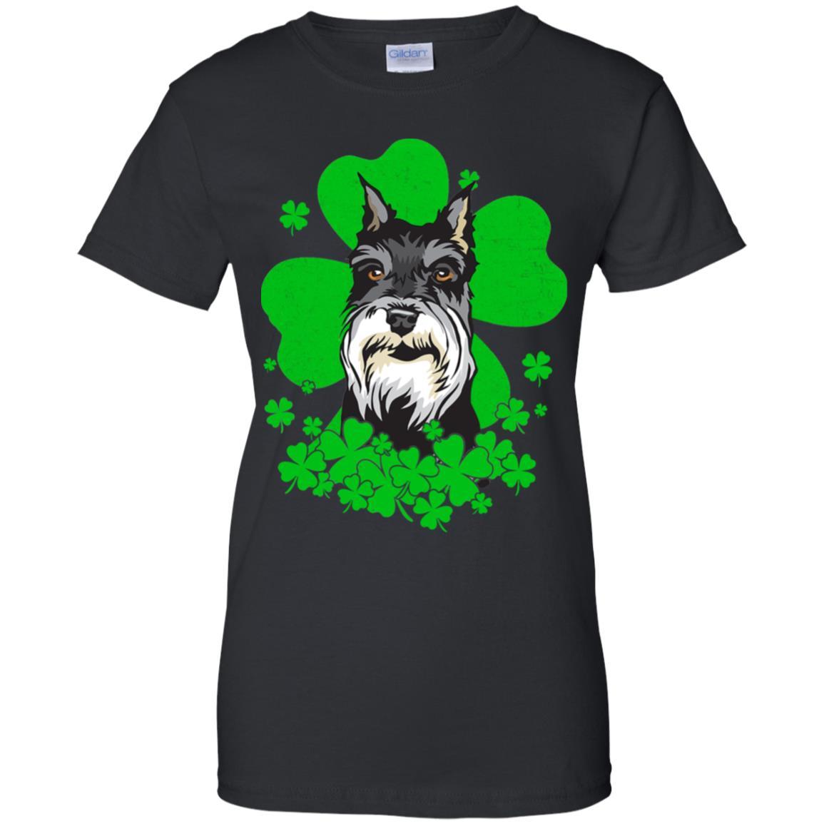 Schnauzer St. Patrick's Day Clovers-T-Shirt & Hoodie-Women's T-Shirt-Black