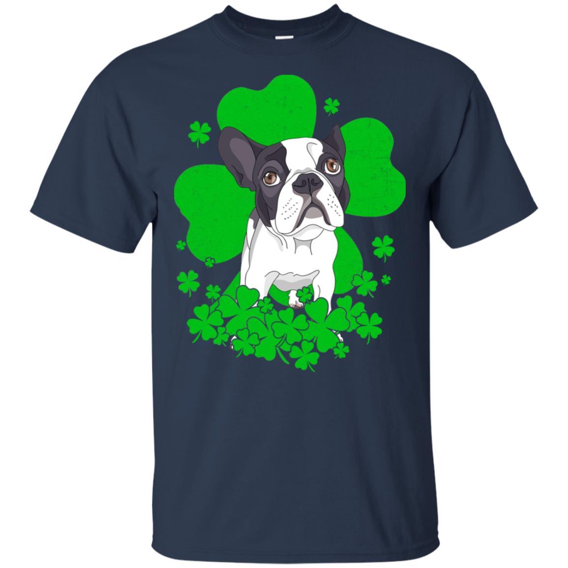 Bulldog St. Patrick's Day Clovers-T-Shirt & Hoodie-Classic T-Shirt-Navy