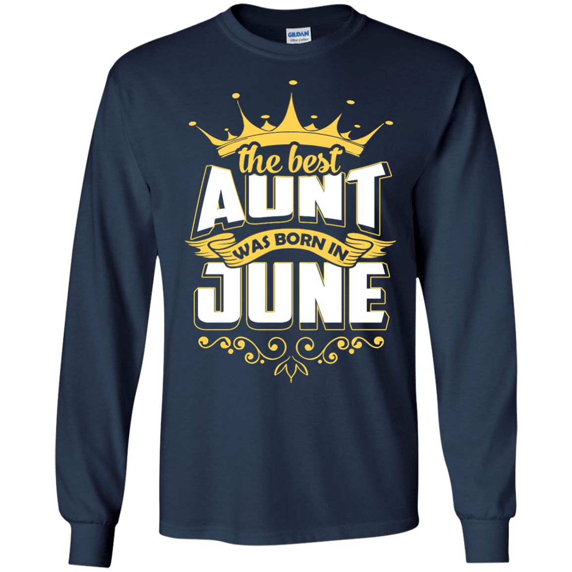 The Best Aunt Was Born In June-T-Shirt & Hoodie-Long Sleeve T-Shirt-Navy