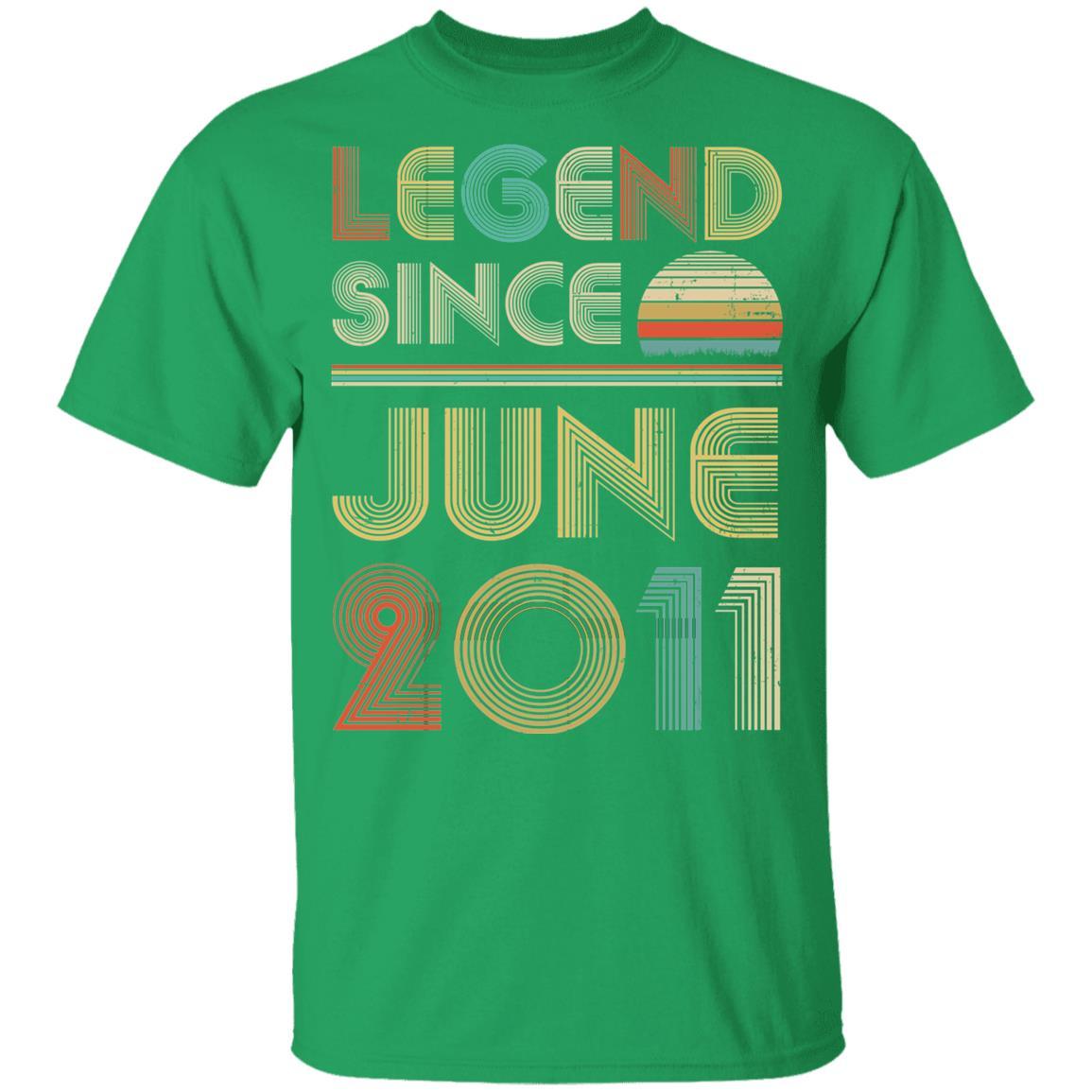 Legend Since June 2011 Vintage 10th Birthday Gifts Youth-Youth Shirt-Youth T-Shirt-Irish Green